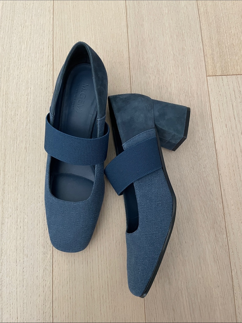 M.Gemi Ballare 55mm Pumps in Blue Denim and Suede